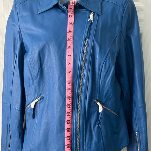 COPY - New! 💙 Lambskin Leather Motorcycle Jacket twiggy - Picture 10 of 11